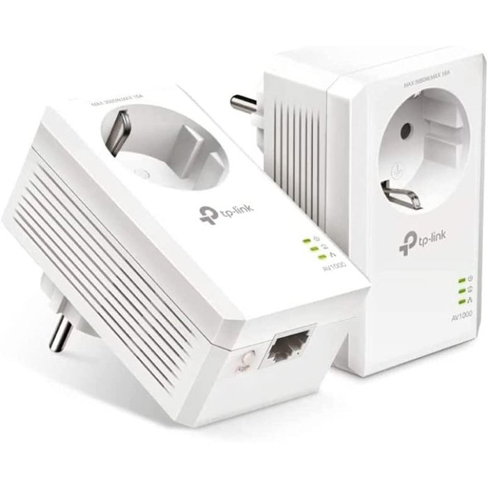 TP-Link TL-PA7017P KIT Adaptador Powerline AV1000 Gigabit con Enchufe Integrado, Pack de 2